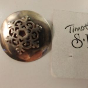 Sterling Silver Snowflake On Disc by Timothy Shea